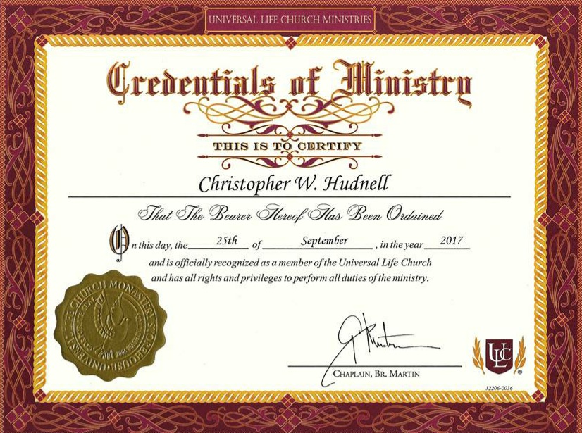 ministry certificate