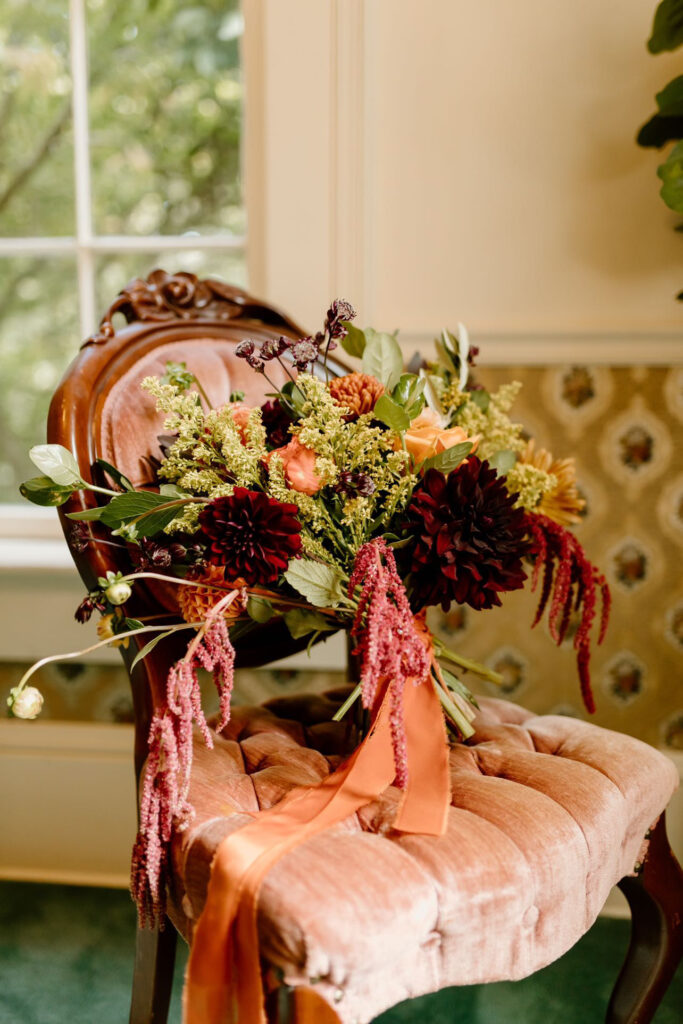 flowers on chair