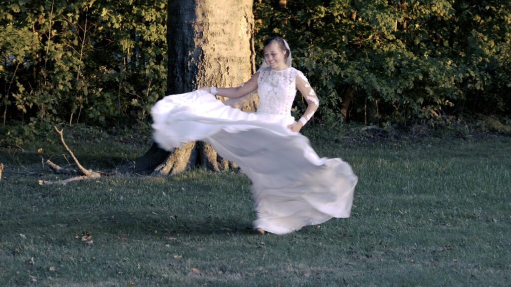 bride spins around